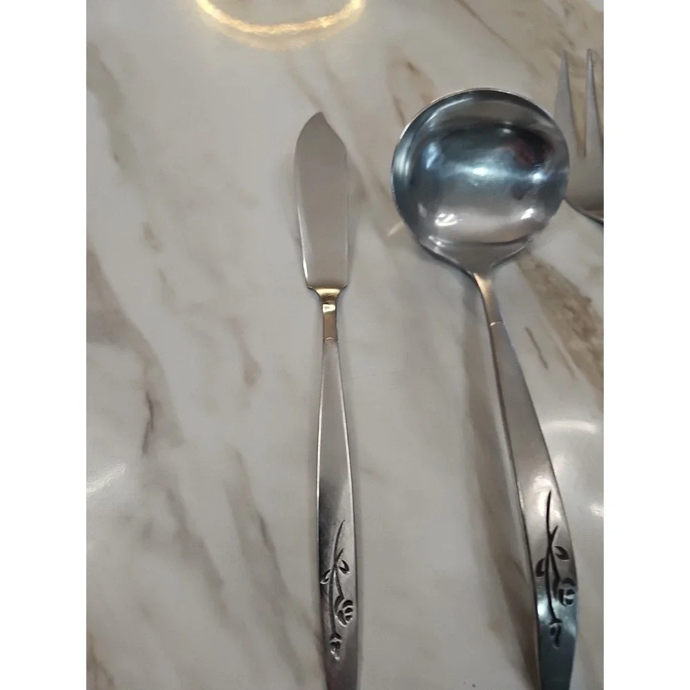 Vtg Rebacraft Stainless Japan Soup Ladel, Butter Knife, Serving Fork Replacement